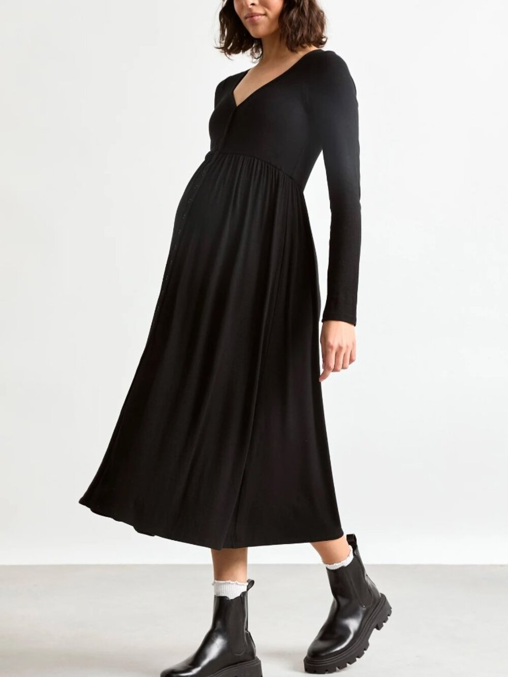 HATCH Softest Rib Nursing Dress in Black Size o EUC